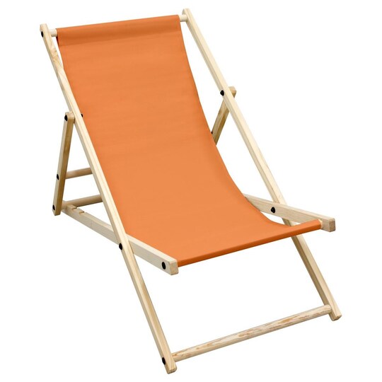ECD Germany puinen kokoontaitettava kansituoli - 3 makuuasentoa - enintään 120 kg - oranssi - aurinkotuoli puutarhatuoli rentoutua lepotuoli rantatuol