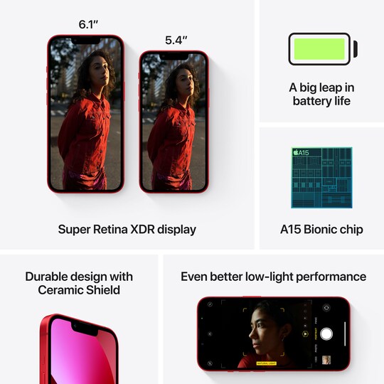 iPhone 13 mini – 5G älypuhelin 256 GB (PRODUCT)RED 