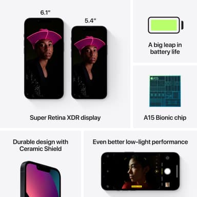 iPhone 13 mini – 5G älypuhelin 512 GB (keskiyö)