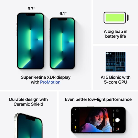 iPhone 13 Pro Max – 5G älypuhelin 1 TB (hopea)