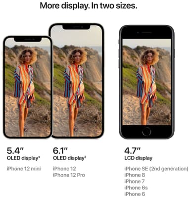 iPhone 12 - 5G älypuhelin 128 GB (valkoinen)
