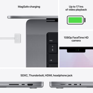 MacBook Pro 14 M1 Pro 2021 1TB (tähtiharmaa)
