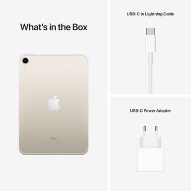 iPad mini (2021) 64 GB WiFi + Cellular (tähtivalkea)