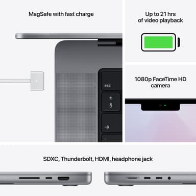 MacBook Pro 16 M1 Max 2021 32/1000GB (tähtiharmaa)