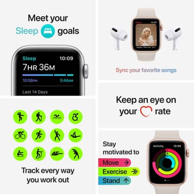 Apple Watch SE 44 mm GPS (hop. alum./syvänsininen sport-ranneke)
