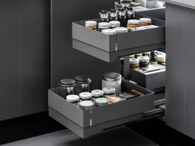 Epoq FlyBox ulosvedettävät korit kulmakaappiin 100 cm (harmaa)