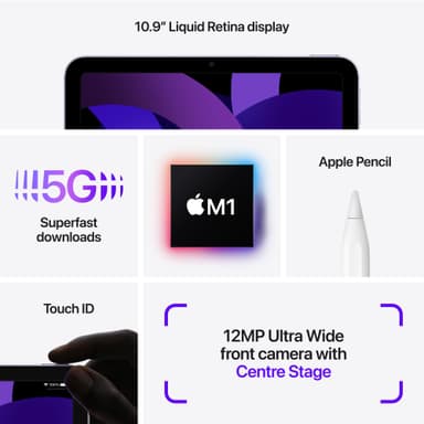 iPad Air 2022 64 GB WiFi + Cellular (violetti)