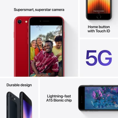 iPhone SE Gen. 3 älypuhelin 128 GB (tähtivalkea)