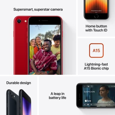 iPhone SE Gen. 3 älypuhelin 128 GB (tähtivalkea)