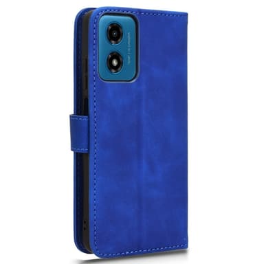 SKALO Motorola Moto E14 4G Matt PU Nahka lompakkokotelo - Sininen