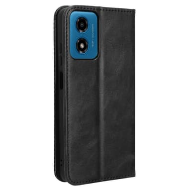SKALO Motorola Moto E14 4G Kohokuvioitu Premium lompakkokotelo - Musta