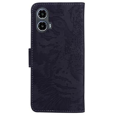 SKALO Motorola Moto E14 4G Kohokuvioitu tiikerilompakko - Musta