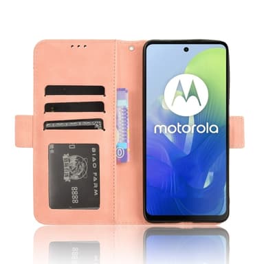 SKALO Motorola Moto E14 4G 6-lokeroa Lompakkokotelo - Pinkki