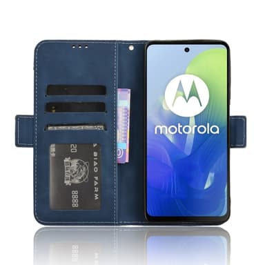 SKALO Motorola Moto E14 4G 6-lokeroa Lompakkokotelo - Sininen