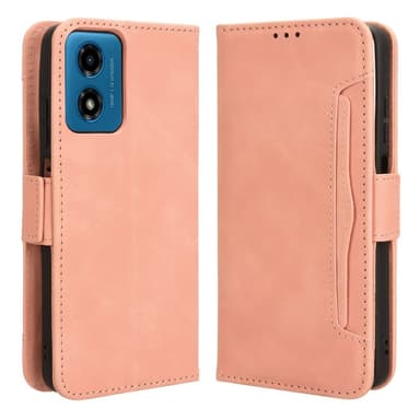 SKALO Motorola Moto E14 4G 6-lokeroa Lompakkokotelo - Pinkki