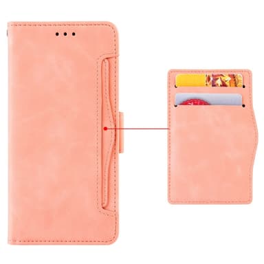 SKALO Motorola Moto E14 4G 6-lokeroa Lompakkokotelo - Pinkki
