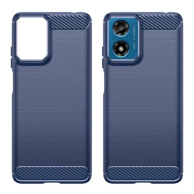SKALO Motorola Moto E14 4G Armor Carbon Iskunkestävä TPU suojakuori - Sininen