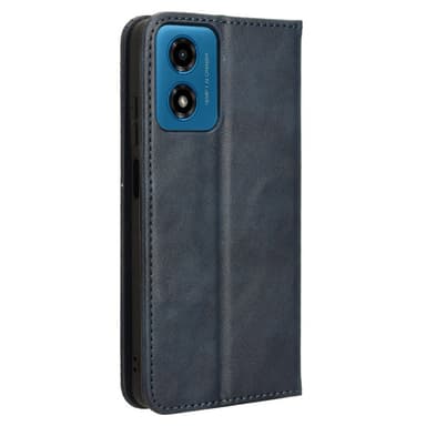 SKALO Motorola Moto E14 4G Kohokuvioitu Premium lompakkokotelo - Sininen