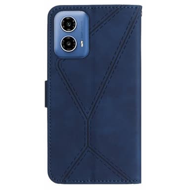 SKALO Motorola Moto E14 4G Kohokuvioitu PU Nahka Lompakkokotelo - Sininen