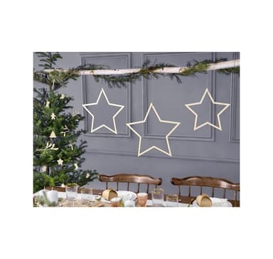 Decoration Stars Merry Xmas, 3 kpl