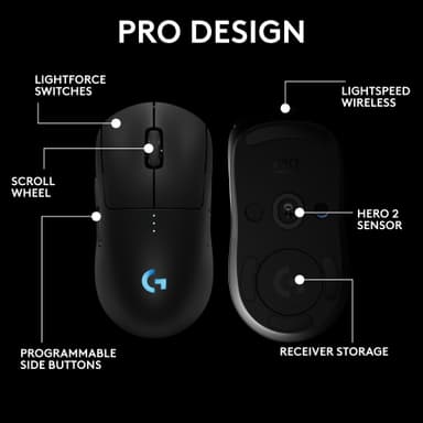 Logitech G PRO 2 LIGHTSPEED pelihiiri (musta)