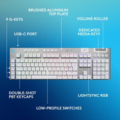Logitech G915 X Lightspeed Wireless Tactile pelinäppäimistö (valk.)