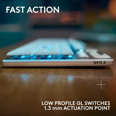 Logitech G915 X Lightspeed Wireless Tactile pelinäppäimistö (valk.)