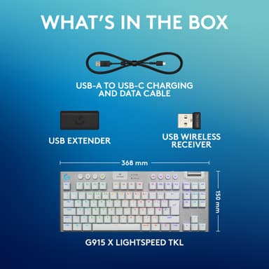 Logitech G915 X Lightspeed TKL Wireless Tactile pelinäppäimistö (valk)
