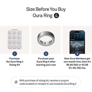 Oura Ring 4 älysormus koko 14 (harjattu hopea)