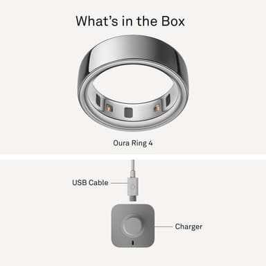 Oura Ring 4 Smart älysormus koko 15 (hopea)