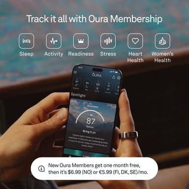 Oura Ring 4 Smart älysormus koko 15 (hopea)