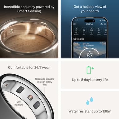 Oura Ring 4 älysormus koko 10 (Stealth)