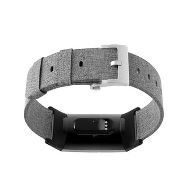 Canvas-nailonkellohihna Fitbit Charge 3:lle Harmaa