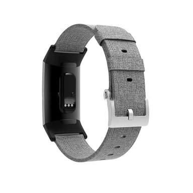Canvas-nailonkellohihna Fitbit Charge 3:lle Harmaa