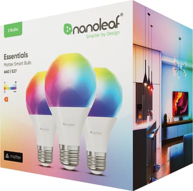 Nanoleaf Essentials Matter LED-älylamppu 9 W E27 (3 kpl)