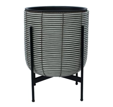 Kukkaruukku WICKER telineen kanssa 38x38xH49cm, harmaa