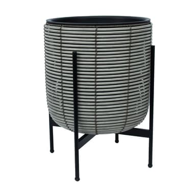Kukkaruukku WICKER telineen kanssa 38x38xH49cm, harmaa