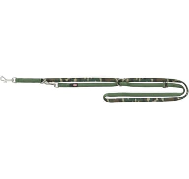 Premium talutushihna, neopreenipehmustettu, XS: 1,20 m/10 mm, naamiointi/metsänvihreä