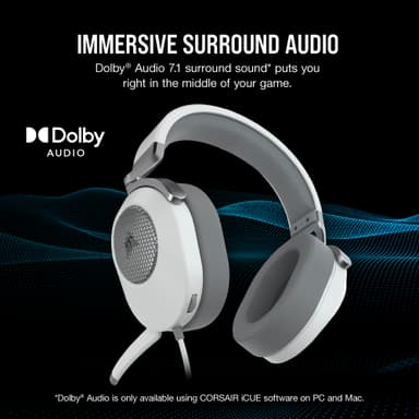 Corsair HS65 Surround pelikuulokkeet (valkoinen)
