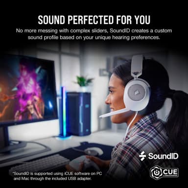 Corsair HS65 Surround pelikuulokkeet (valkoinen)