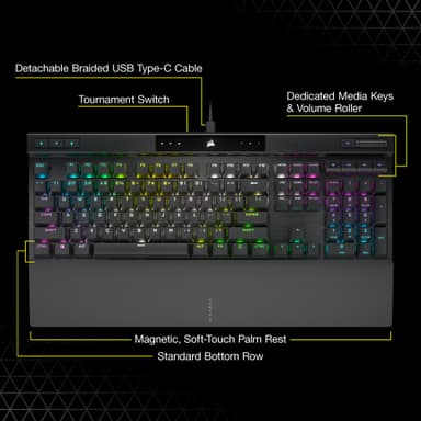 Corsair K70 PRO RGB mekaaninen pelinäppäimistö (musta)