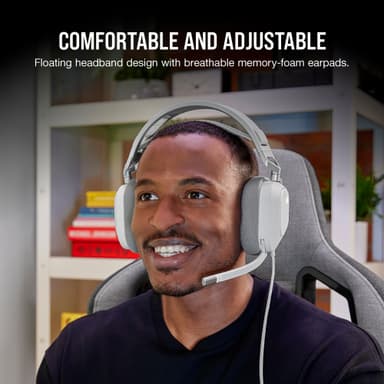 Corsair HS80 RGB USB pelikuulokkeet (valkoinen)