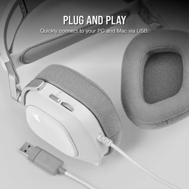 Corsair HS80 RGB USB pelikuulokkeet (valkoinen)