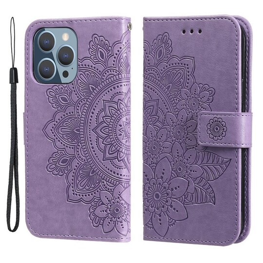 SKALO iPhone 13 Pro Mandala lompakkokotelo - Violetti