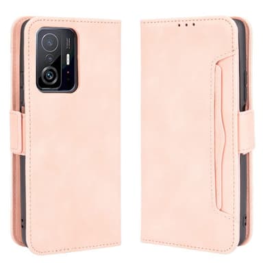 SKALO Xiaomi 11T/11T Pro 6-lokeroa Lompakkokotelo - Pinkki