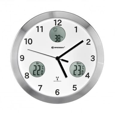 seinäkello MyTime Echo 25 cm ruostumaton teräs valkoinen/harmaa 3-osainen