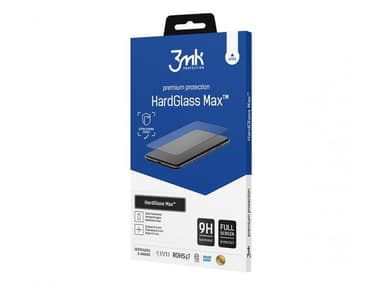 3MK HardGlass Max iPhone 12/12 Prolle, musta, sormenjälkitunnistimen näytönsuoja