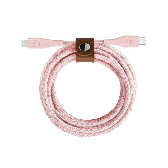 Belkin USB-C - Lightning w / hihna, vaaleanpunainen (1 m)