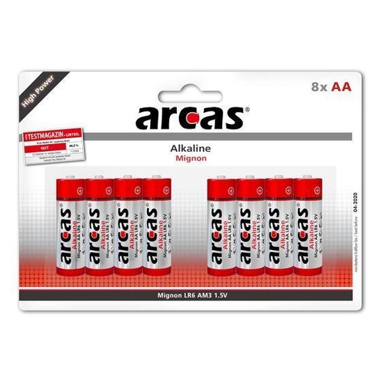Arcas AA/LR6, Alkaline, 8 kpl