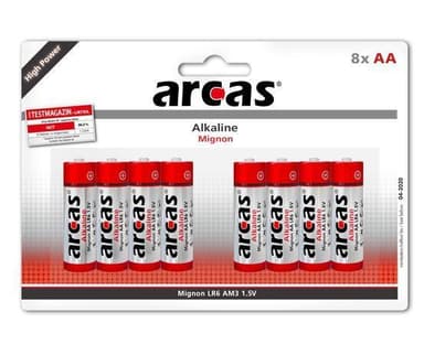 Arcas AA/LR6, Alkaline, 8 kpl